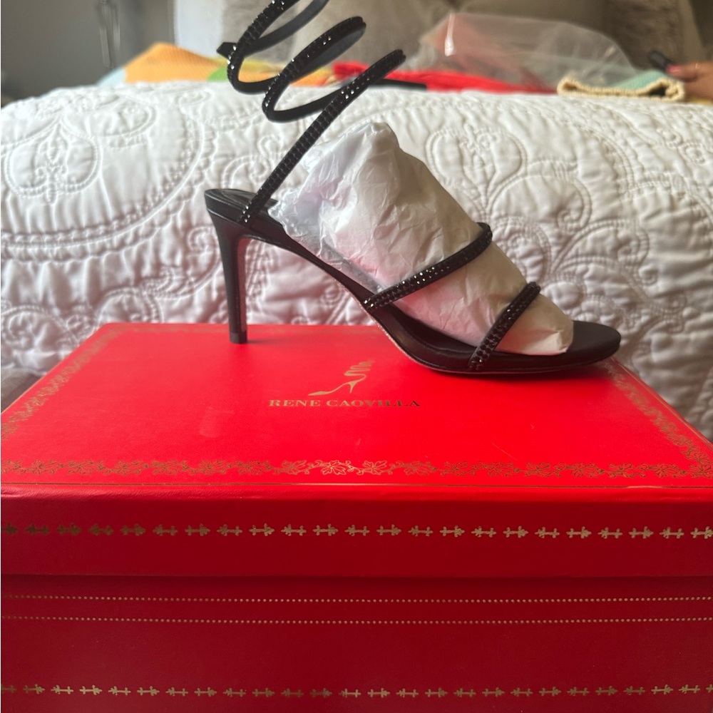 Black Strappy Women's Heels